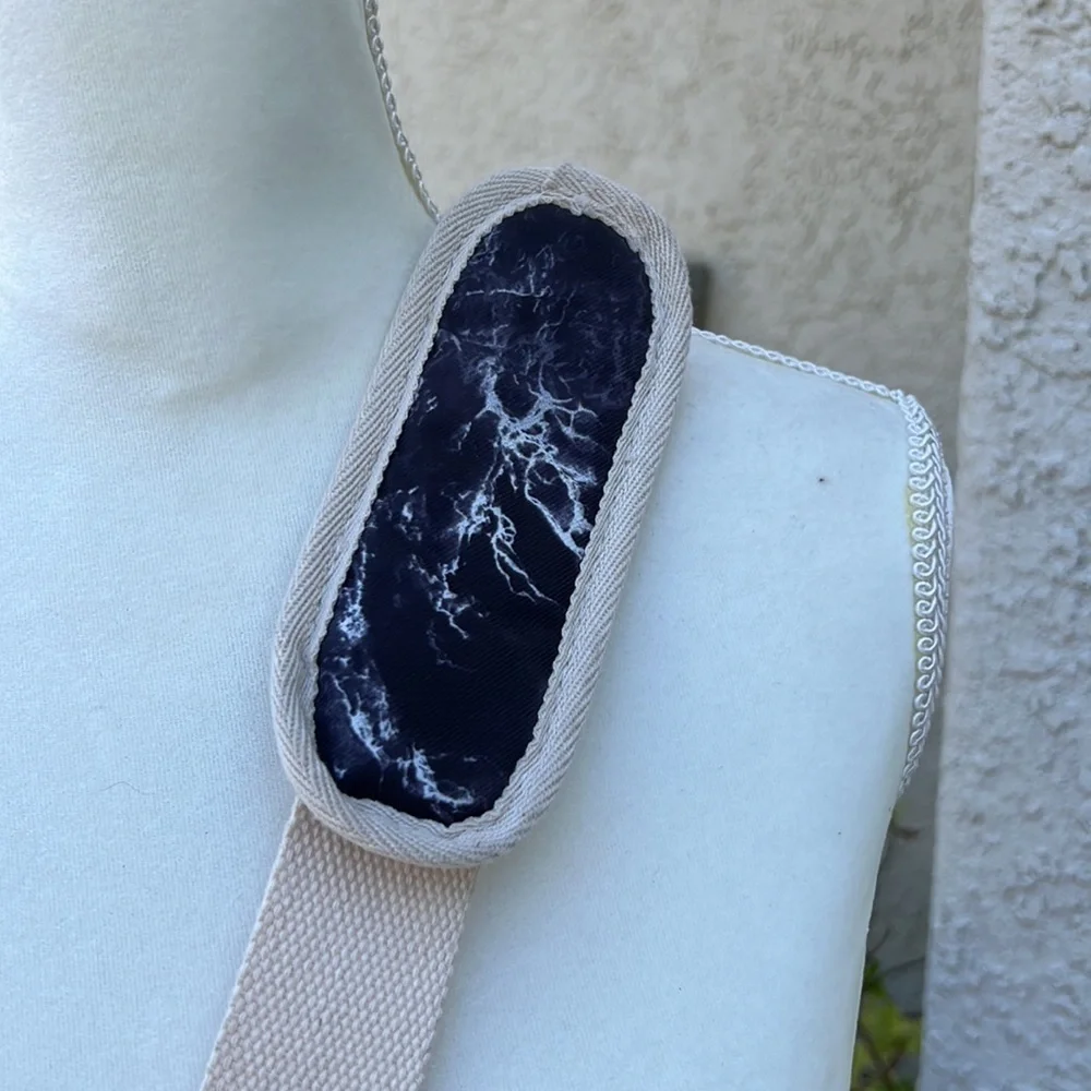 Canvaslife Black Marble Pattern Waterproof Laptop Shoulder Bag.